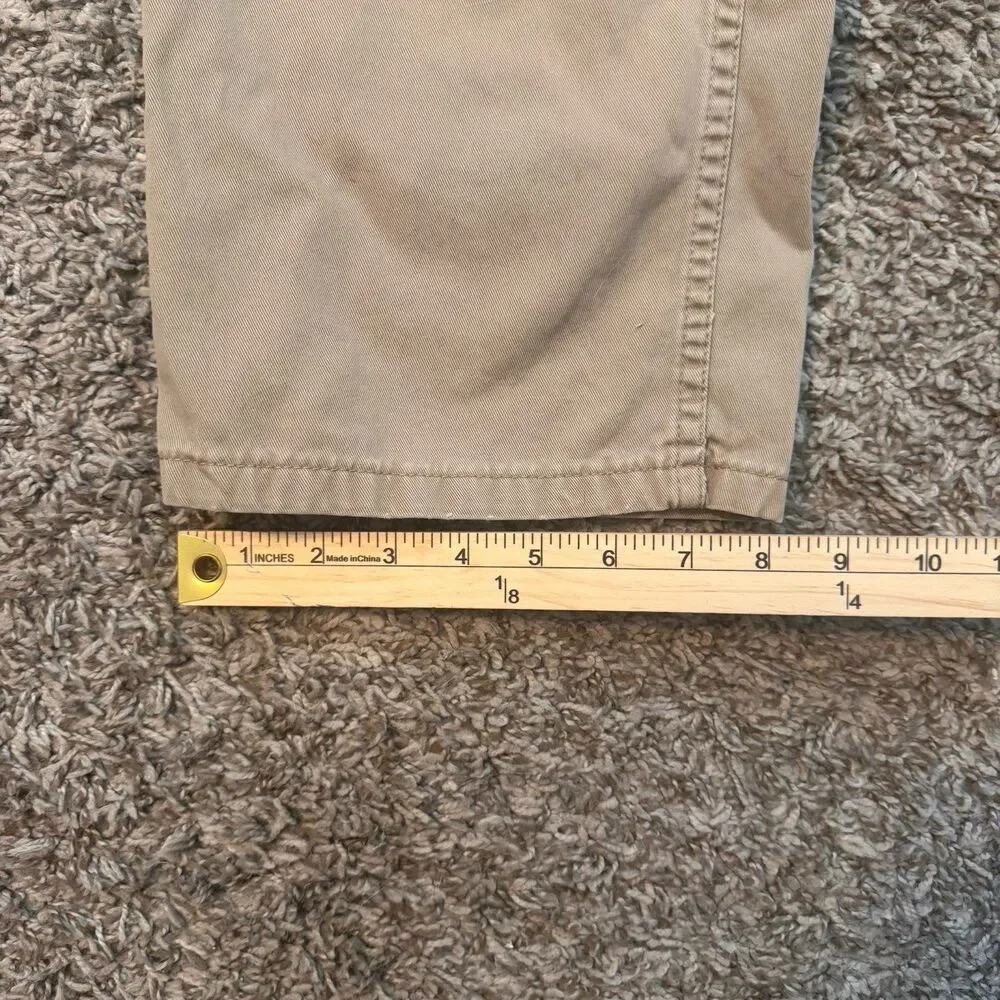 Wrangler Men’s Beige Cargo Pants 34x34 Cotton Twill Flat Front Straight Pockets